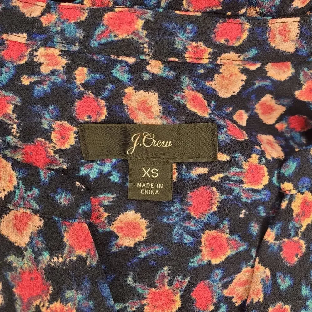 J. Crew Popover Floral Blouse XS